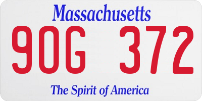 MA license plate 9OG372