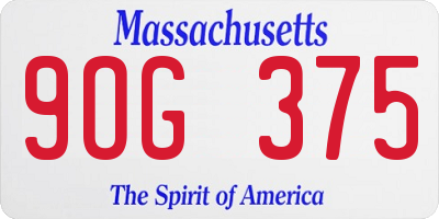MA license plate 9OG375