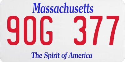 MA license plate 9OG377