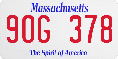 MA license plate 9OG378