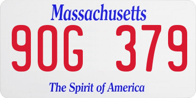 MA license plate 9OG379