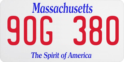 MA license plate 9OG380