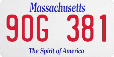 MA license plate 9OG381