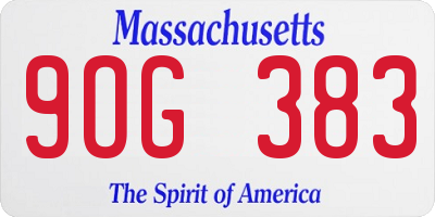 MA license plate 9OG383