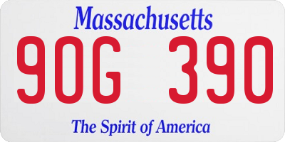 MA license plate 9OG390