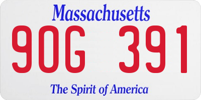 MA license plate 9OG391