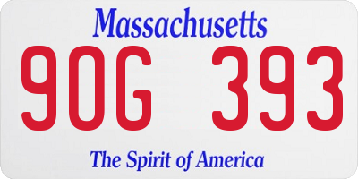 MA license plate 9OG393