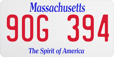 MA license plate 9OG394