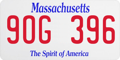 MA license plate 9OG396