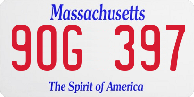 MA license plate 9OG397