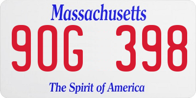 MA license plate 9OG398