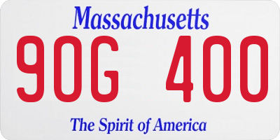 MA license plate 9OG400