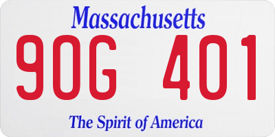 MA license plate 9OG401