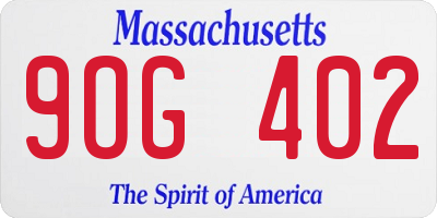 MA license plate 9OG402