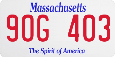 MA license plate 9OG403