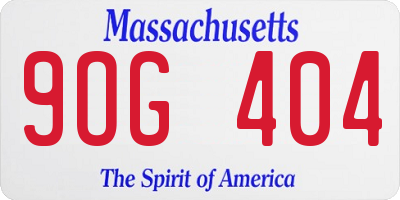 MA license plate 9OG404