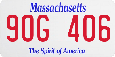 MA license plate 9OG406