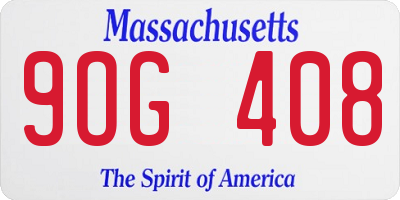 MA license plate 9OG408