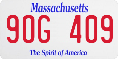 MA license plate 9OG409
