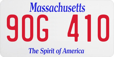 MA license plate 9OG410