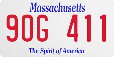 MA license plate 9OG411