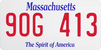 MA license plate 9OG413