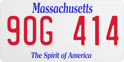MA license plate 9OG414