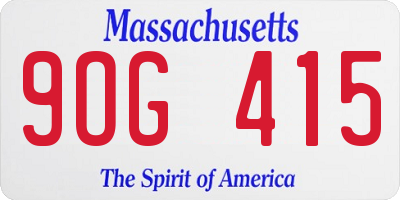 MA license plate 9OG415