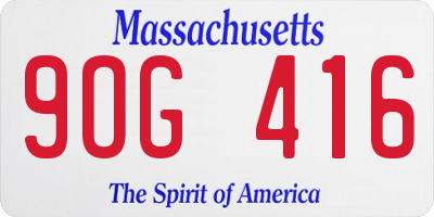 MA license plate 9OG416