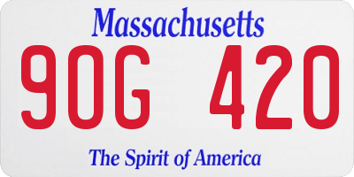 MA license plate 9OG420