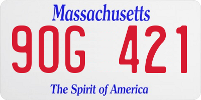 MA license plate 9OG421
