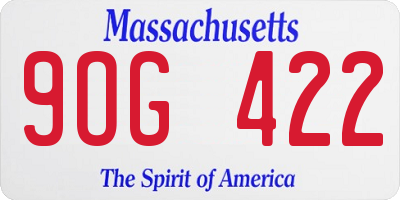 MA license plate 9OG422