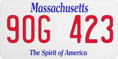 MA license plate 9OG423