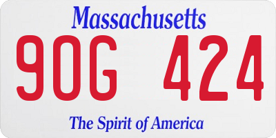 MA license plate 9OG424