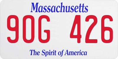 MA license plate 9OG426
