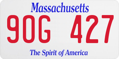 MA license plate 9OG427
