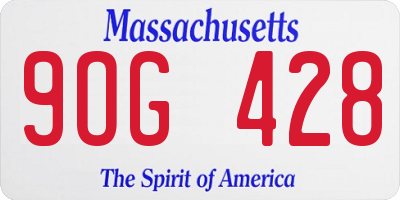 MA license plate 9OG428