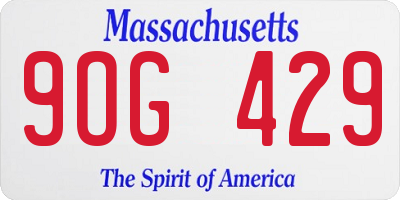 MA license plate 9OG429