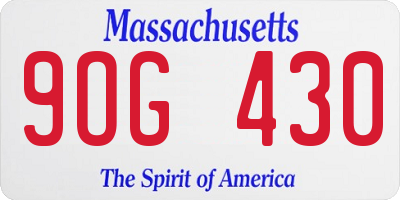 MA license plate 9OG430