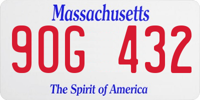 MA license plate 9OG432