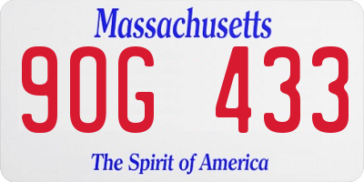 MA license plate 9OG433