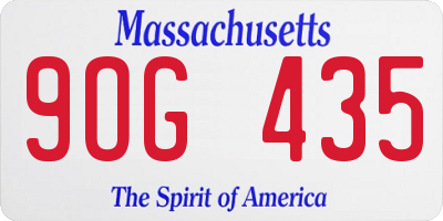 MA license plate 9OG435