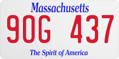 MA license plate 9OG437