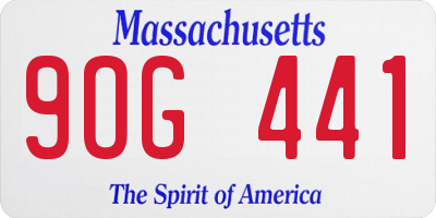 MA license plate 9OG441