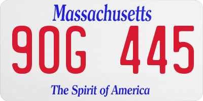 MA license plate 9OG445