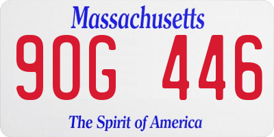 MA license plate 9OG446
