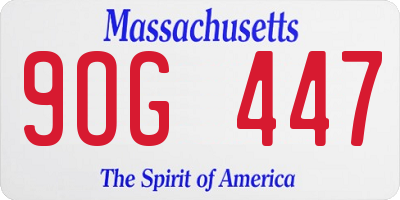 MA license plate 9OG447