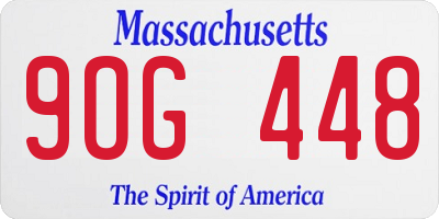 MA license plate 9OG448