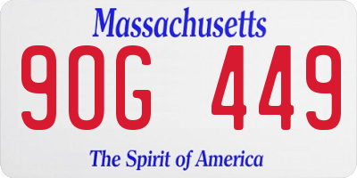 MA license plate 9OG449