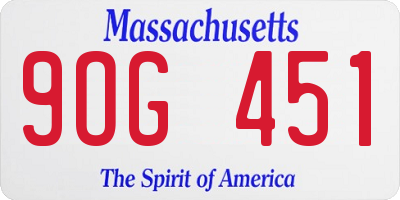 MA license plate 9OG451